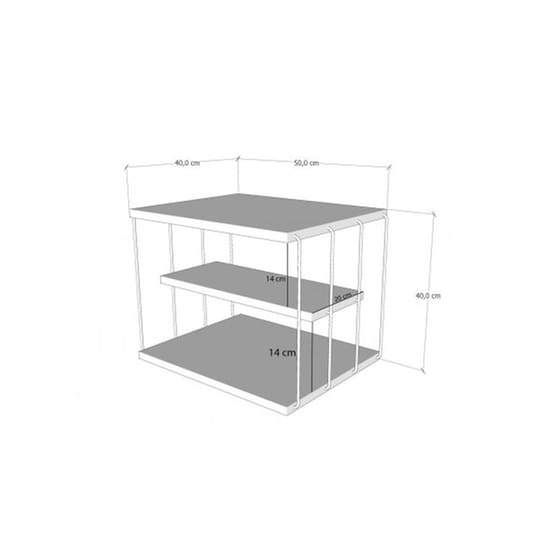Βοηθητικό Τραπέζι 24Mall Life από Μέταλλο 50x34x40 cm - Ανθρακί image 2