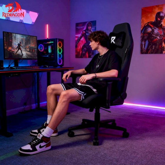 Καρέκλα Gaming Redragon C323 Υφασμάτινη Μαύρη image 4