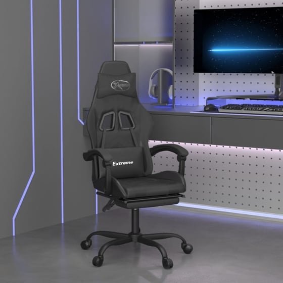 Καρέκλα Gaming VIDAXL 3143903 με Υποπόδιο από Τεχνητό Δέρμα - Μαύρη image 10