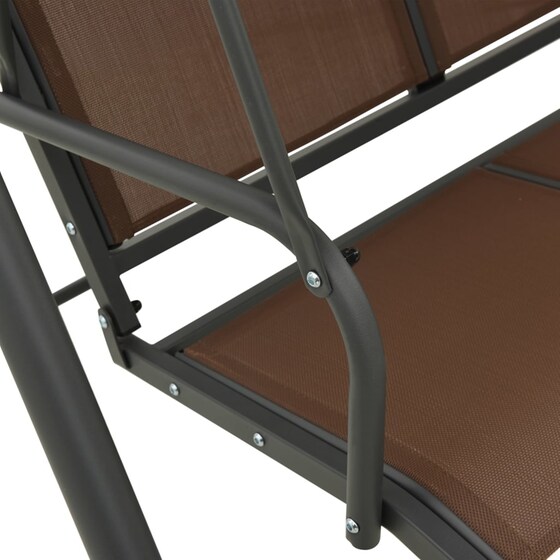 Κούνια Κήπου VidaXL με Σκίαστρο από Χάλυβα 178x112x155 cm - Καφέ image 5