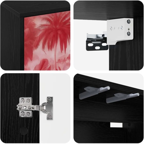 Έπιπλο Τηλεόρασης VidaXL AACHEN Επιτοίχιο 102 x 33 x 40 cm - Μαύρη Δρυς image 5