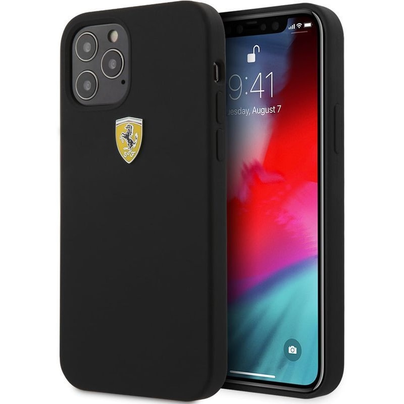 Ferrari Quot;on Track Quot; Liquid Silicone Case Θήκη Προστασίας – Iphone 12 / Iphone 12 Pro (μαύρη/3d Logo) φωτογραφία