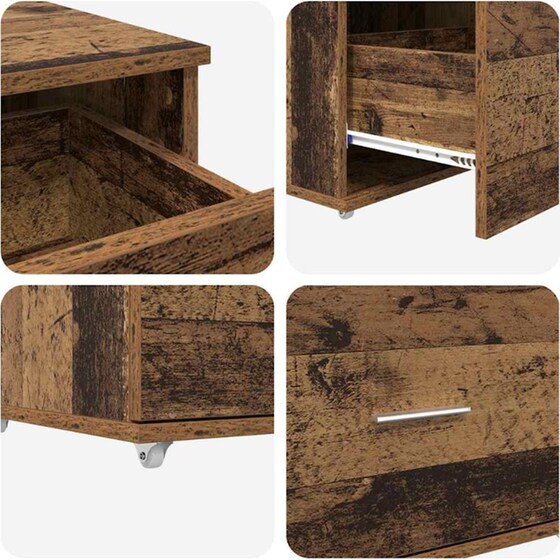 Γραφείο VidaXL από Επεξεργασμένο Ξύλο 131,5x50x106,5 cm - Παλιό Ξύλο image 6