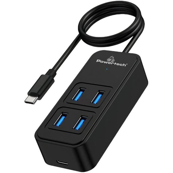 Powertech PTR-0156 USB Hub USB 3.2 με 4 θύρες - Μαύρο image 0