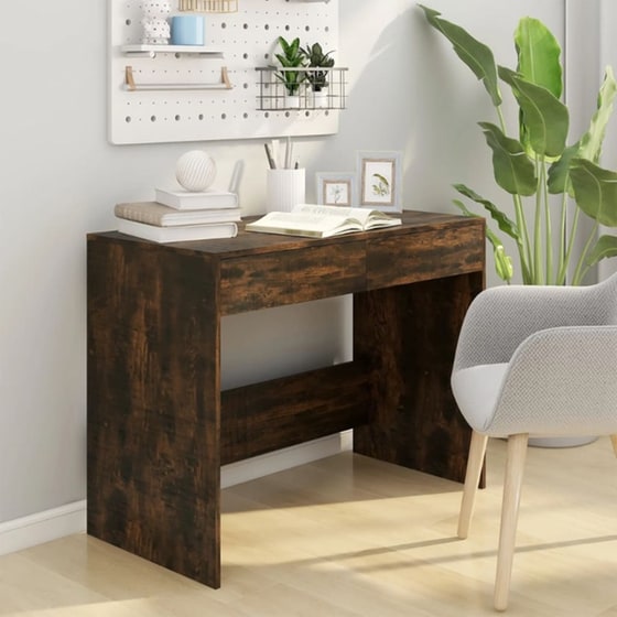 Γραφείο VidaXL από Μοριοσανίδα 101x50x76,5 cm - Καπνιστή Δρυς image 1