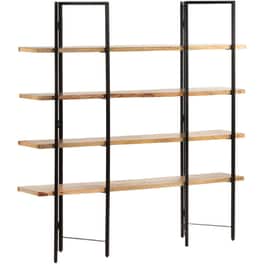 Βιβλιοθήκη VidaXL από Ξύλο 160x35x160cm - Καφέ/Μαύρο