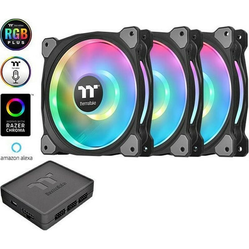 Case Fan Thermaltake Riing Duo CL-F078-PL14SW-A 140mm RGB - Μαύρο (CL-F078-PL14SW-A)