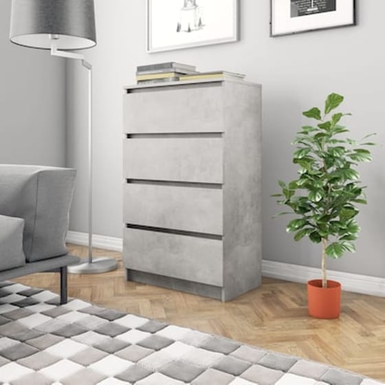 Vidaxl Συρταριέρα Γκρι Σκυροδέματος 60 X 35 X 98,5 Εκ. Από Μοριοσανίδα image 1