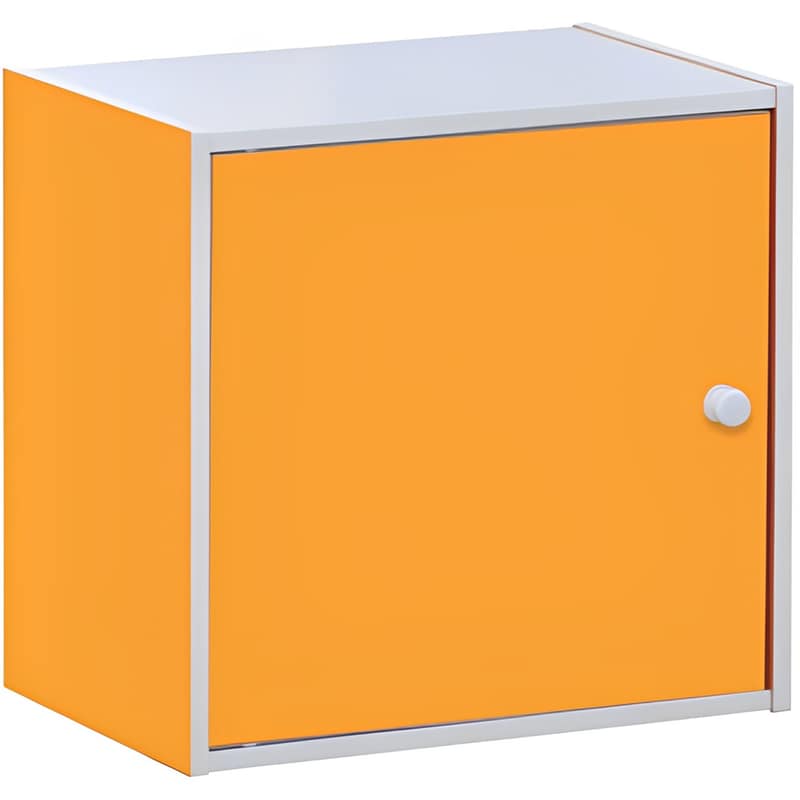 Βιβλιοθήκη WoodwelL Decon Cube με Πόρτα από Χαρτόνι από Μελαμίνη 40×29 cm – Πορτοκαλί