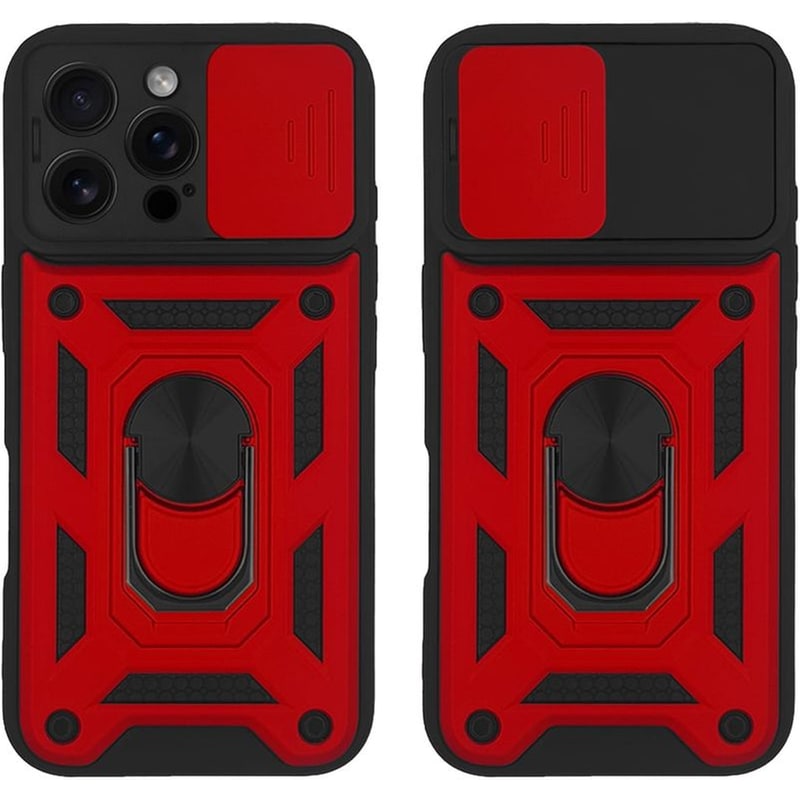 SONIQUE Θήκη Apple iPhone 16 Pro Max - Sonique Ring Armor CamPro - Κόκκινο
