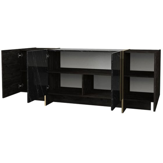 Μπουφές 24Mall Verona από Μοριοσανίδα 180x46.6x75.5 cm - Μαύρος image 2