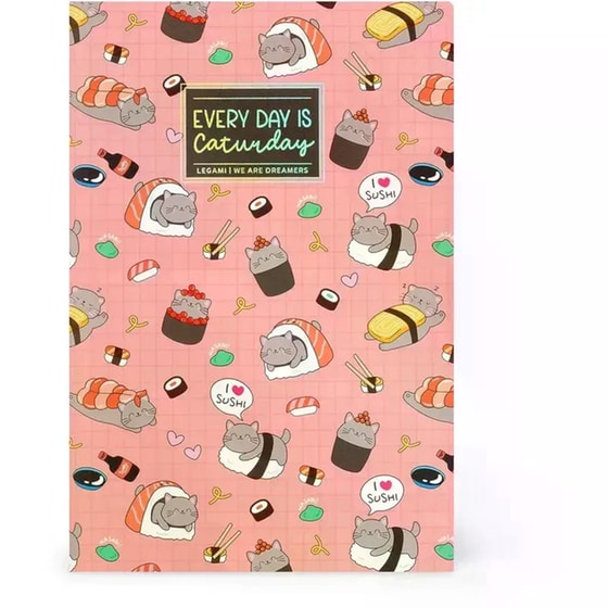 Σημειωματάριο Legami Ριγέ Quaderno Large Sushi Cat image 0