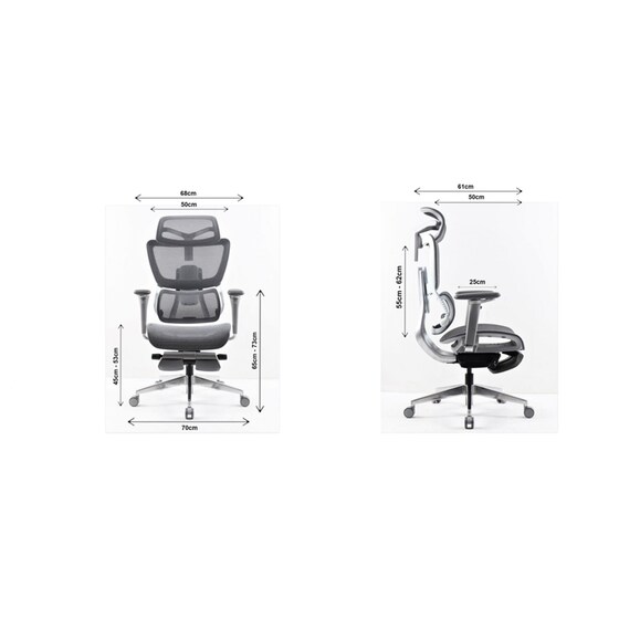 Καρέκλα Γραφείου Thesis T3-P V2 από Ύφασμα Mesh 65x120-130 cm - Γκρι image 5