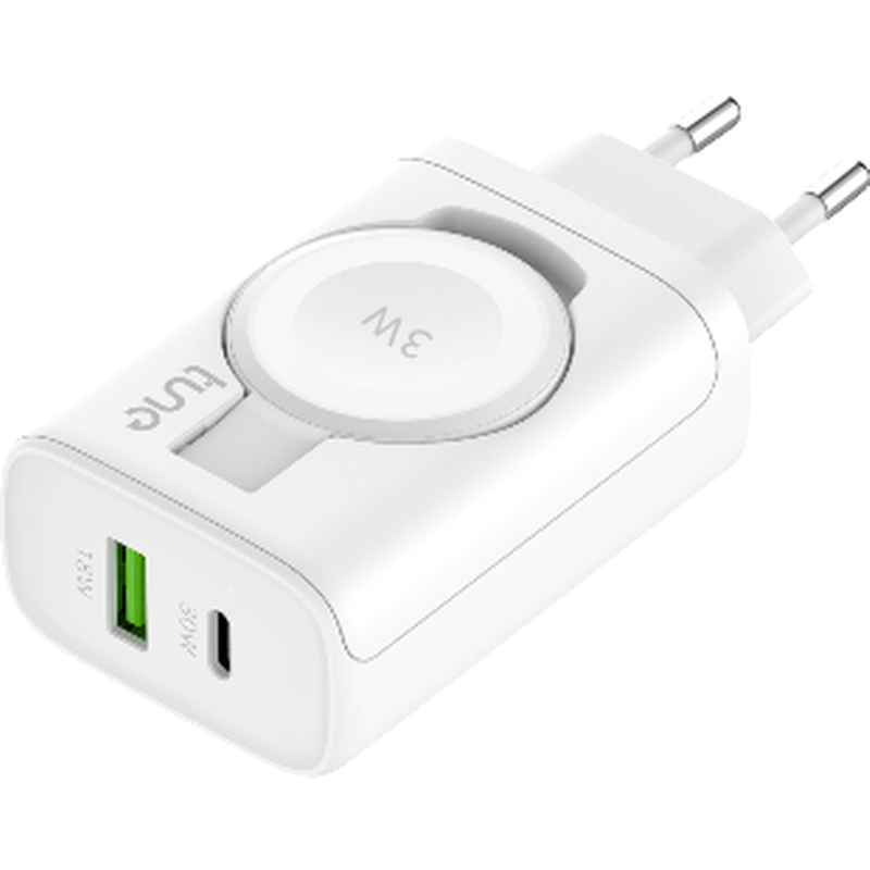TUNE Φορτιστής Πρίζας Tune Turbo PD Quick Wall Charger USB-C/USB-A 30W - White