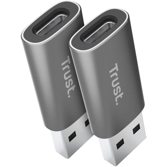 Αντάπτορας Trust USB-A σε USB-C (2 τεμάχια) - Γκρι image 2
