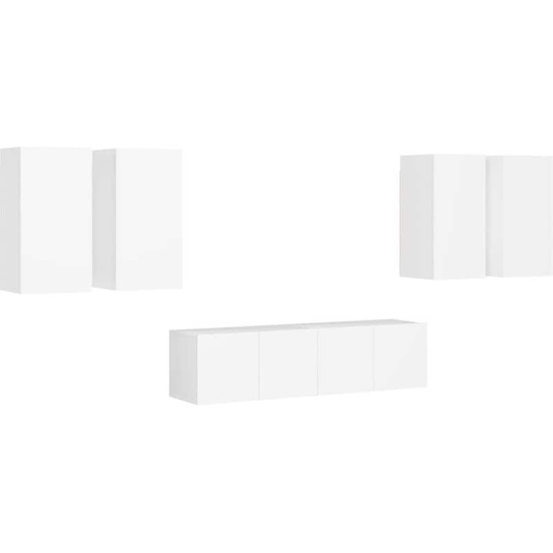 Έπιπλα Τηλεόρασης VidaXL από Μοριοσανίδα 6 Τμχ 60x30x30 cm - Λευκό VIDAXL