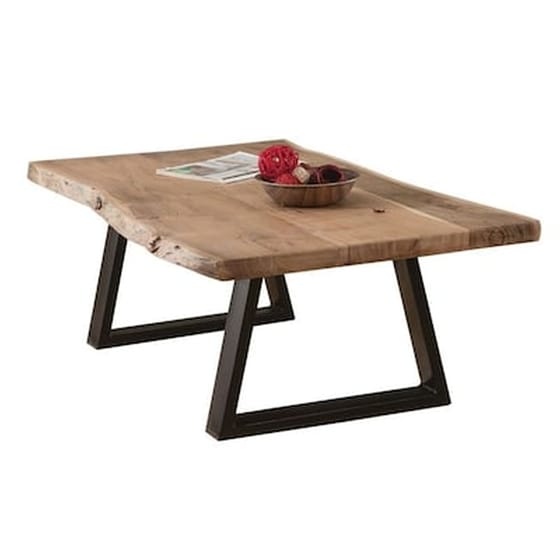 Τραπεζάκι Σαλονιού Woodwell από Ξύλο Ακακίας 115x65x40cm - Καφέ image 1