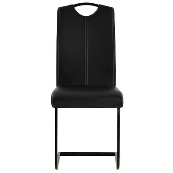 Καρέκλες Τραπεζαρίας Vidaxl  «πρόβολος» από Συνθετικό Δέρμα - 2 Τμχ Μαύρες image 4