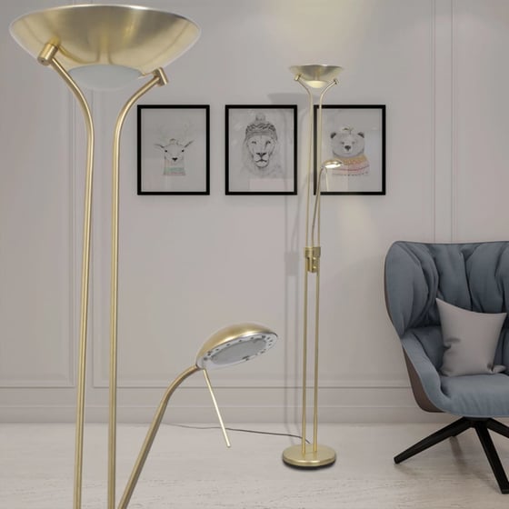 Φωτιστικό Δαπέδου VidaXL LED 23W με Dimmer - Καφέ image 1