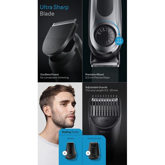 Σετ Κουρευτική Μηχανή BRAUN ΒΤ5440 Ασημί image 5
