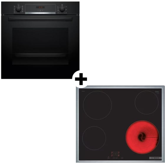 BOSCH PKE645BA2E & HBA514BB3 71 Lt Εντοιχιζόμενο Σετ Φούρνος και Εστία image 0