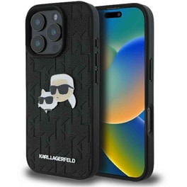 Θήκη Apple iphone 16 Pro - Karl Lagerfeld Monogram Karl&Chaoupette Head Pin - Μαύρο