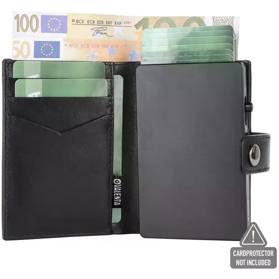 Θήκη Καρτών Valenta Leather Magsafe Luxe Black image 5