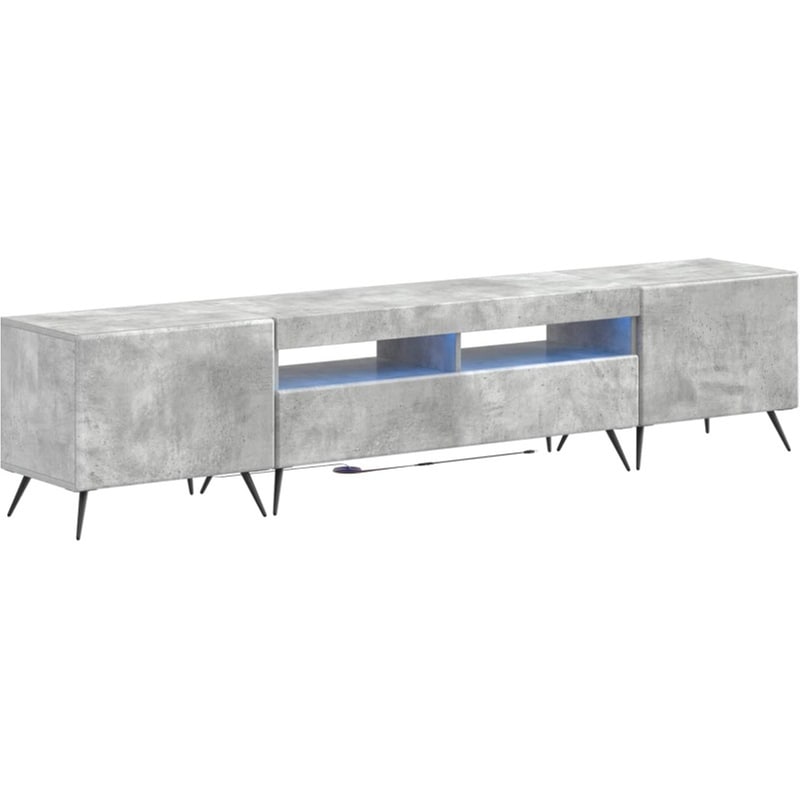 Έπιπλο Τηλεόρασης VidaXL BREDA με LED 3 τμχ 198 x 35 x 43 cm - Γκρι Σκυροδέματος