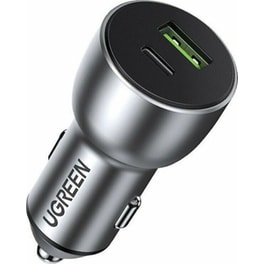 Φορτιστής Αυτοκινήτου Ugreen  60980 1x USB-A, 1x USB-C - Ασημί
