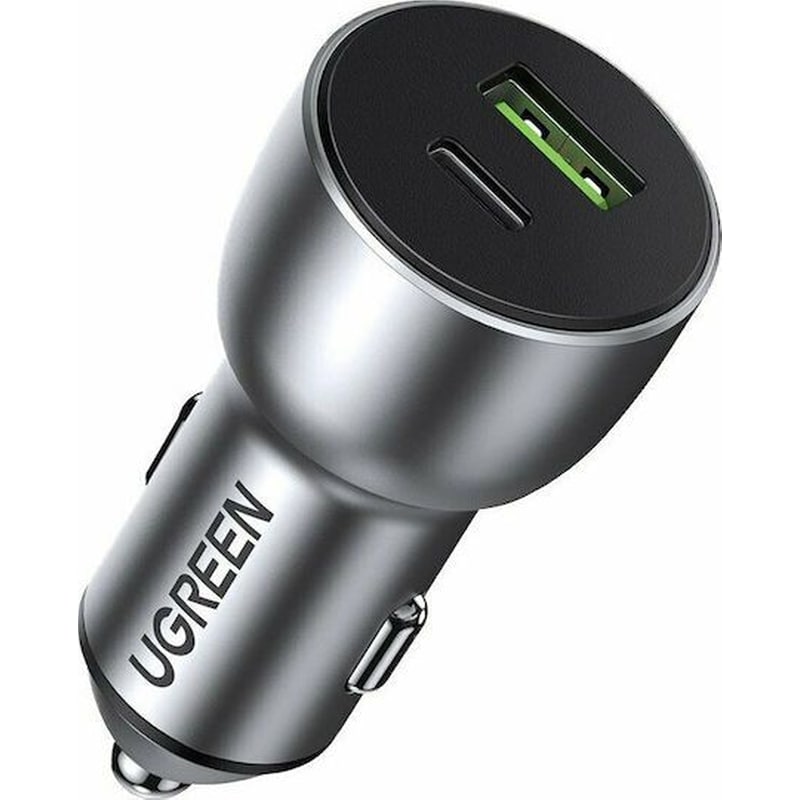 UGREEN Φορτιστής Αυτοκινήτου Ugreen 60980 1x USB-A, 1x USB-C - Ασημί