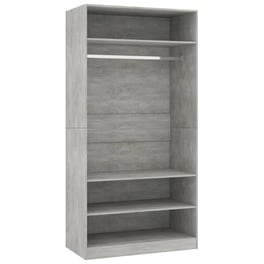Ντουλάπα Ρούχων VidaXL 100 x 50 x 200 εκ. Μοριοσανίδα - Γκρι