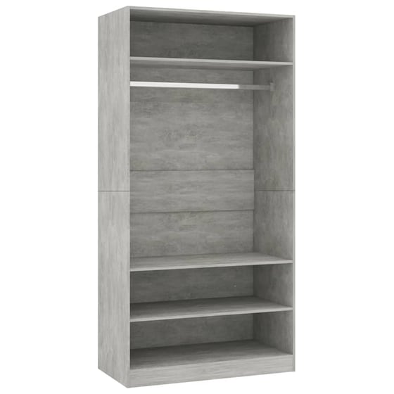 Ντουλάπα Ρούχων VidaXL 100 x 50 x 200 εκ. Μοριοσανίδα - Γκρι image 0