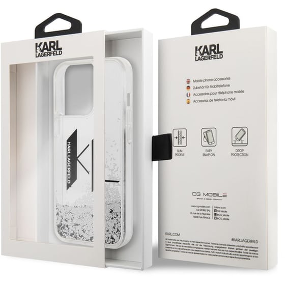 Karl Lagerfeld Glitter Big Kl Logo Liquid Glitter Case Θήκη Προστασίας Από Σιλικόνη – Iphone 14 Pro Max (μαύρο – Klhcp14xlbklcs) image 3