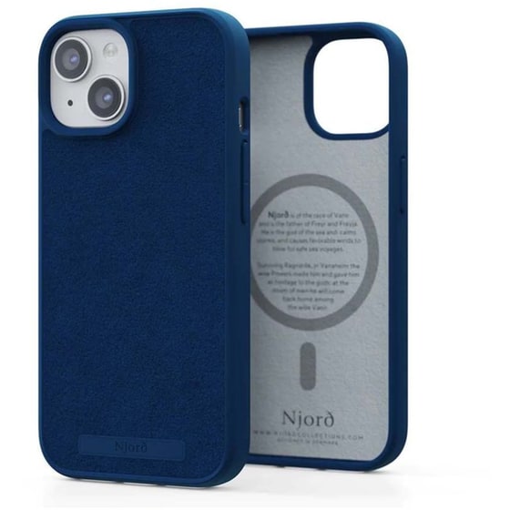 Θήκη Apple iPhone 15 - Njord Suede MagSafe Case - Blue image 0