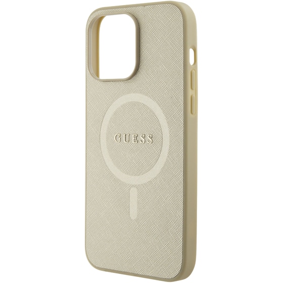 Θήκη Apple iPhone 15 Pro Max - Guess Saffiano Hard Case - Μπεζ image 5