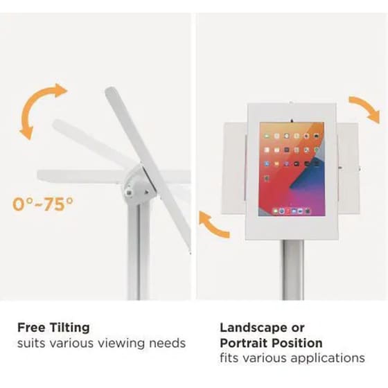 Βάση Στήριξης Tablet Brateck PAD34-03, αντικλεπτική για Tablet 9.7-11" - White image 4