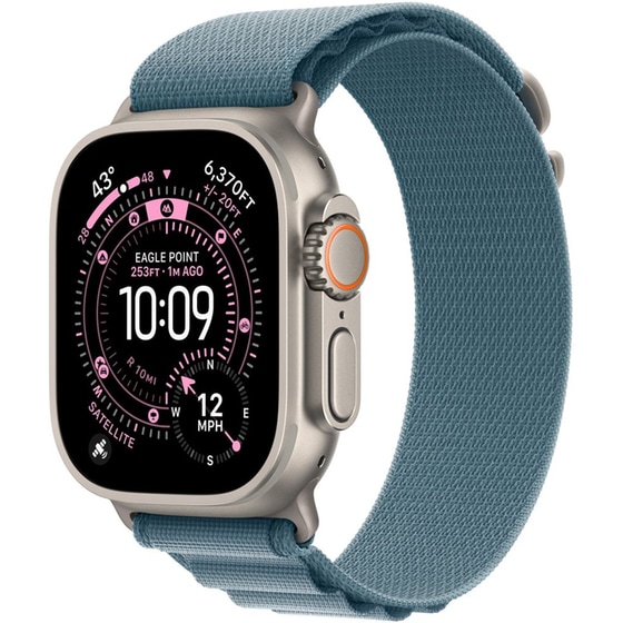 Λουράκι Apple Alpine Loop M για Apple Watch 49mm - Light Blue with Natural Titanium Finish image 2