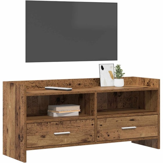 Έπιπλο Τηλεόρασης VidaXL 100 x 33 x 47 cm - Παλαιωμένο Ξύλο image 2
