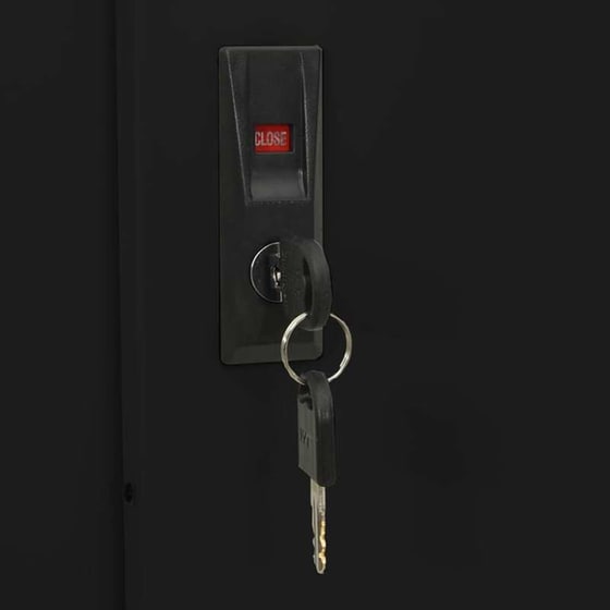 Ντουλάπα Γραφείου VidaXL από Ατσάλι 90x40x180 cm - Μαύρο image 7