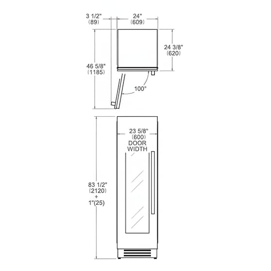 BERTAZZONI WC605BLX2T για 80 Μπουκάλια Inox Εντοιχιζόμενος Συντηρητής Κρασιών image 2