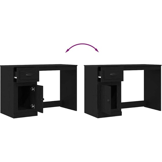 Γραφείο VidaXL από Επεξεργασμένο Ξύλο 50x115x75 cm - Μαύρη Οξιά image 9