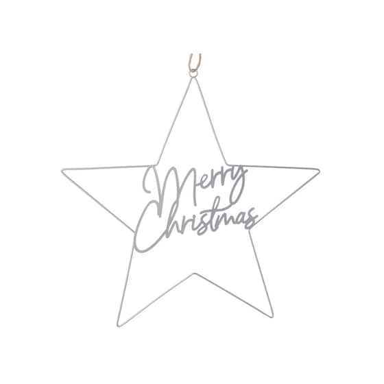 Merry Christmas Silver Metal Star image 0