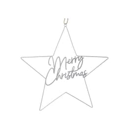 Merry Christmas Silver Metal Star