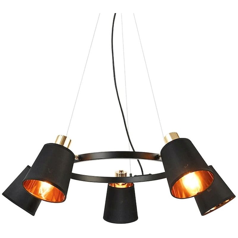 Φωτιστικό Οροφής Πολύφωτο Aca Norma Eg215p73bk Υφασμάτινο/Μεταλλικό - Μαύρο