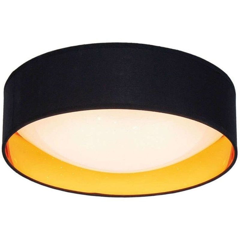 VIOKEF Φωτιστικό Πλαφονιέρα Viokef Alice 4216900 από Ύφασμα/Ακρυλικό - Μαύρο/Χρύσο