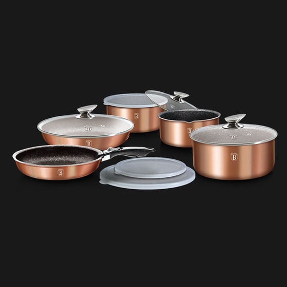 Σετ Μαγειρικά Σκεύη BERLINGER BH-1591 12 τμχ Καφέ image 1