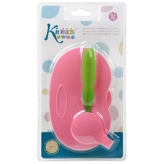 Σετ Φαγητοδοχείο Με Κουτάλι Kiokids Ροζ image 1