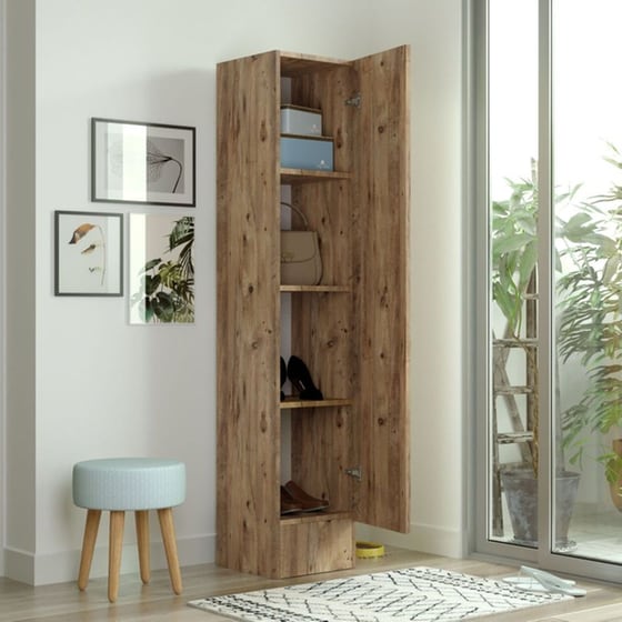 Έπιπλο Εισόδου 24Mall Spazio από Μοριοσανίδα 35.5x35.5x180 cm - Καφέ image 1