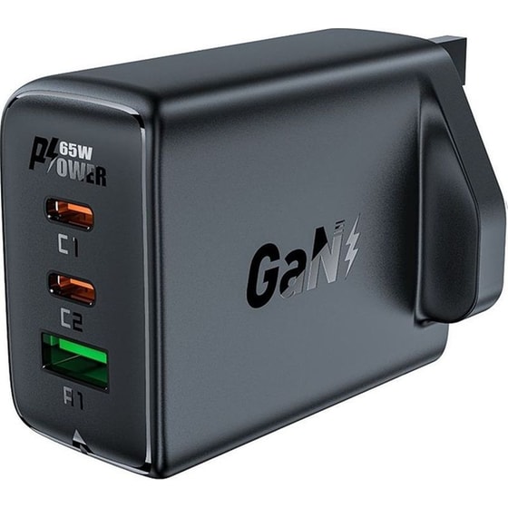Φορτιστής Ταξιδίου Acefast A44 Fast Charging UK Plug 2x USB-C USB-A Gan - Μαύρο image 0