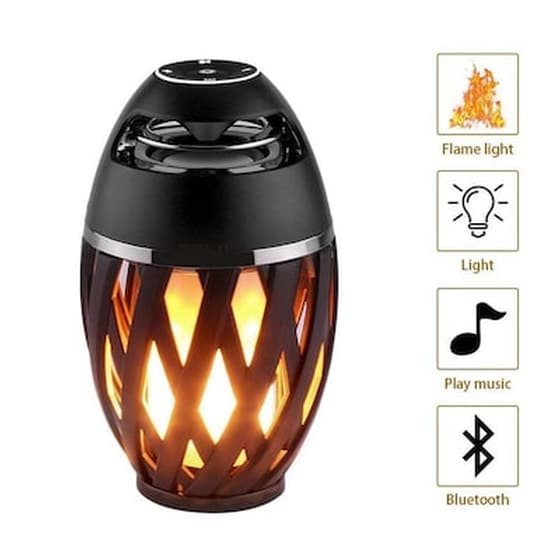 Φορητό Ηχείο Bluetooth Επαναφορτιζόμενο Με LED Φλόγα image 0